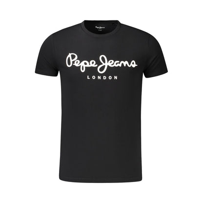 Black Cotton Men T-Shirt
