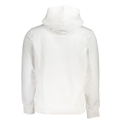 White Cotton Men Sweater with Hood