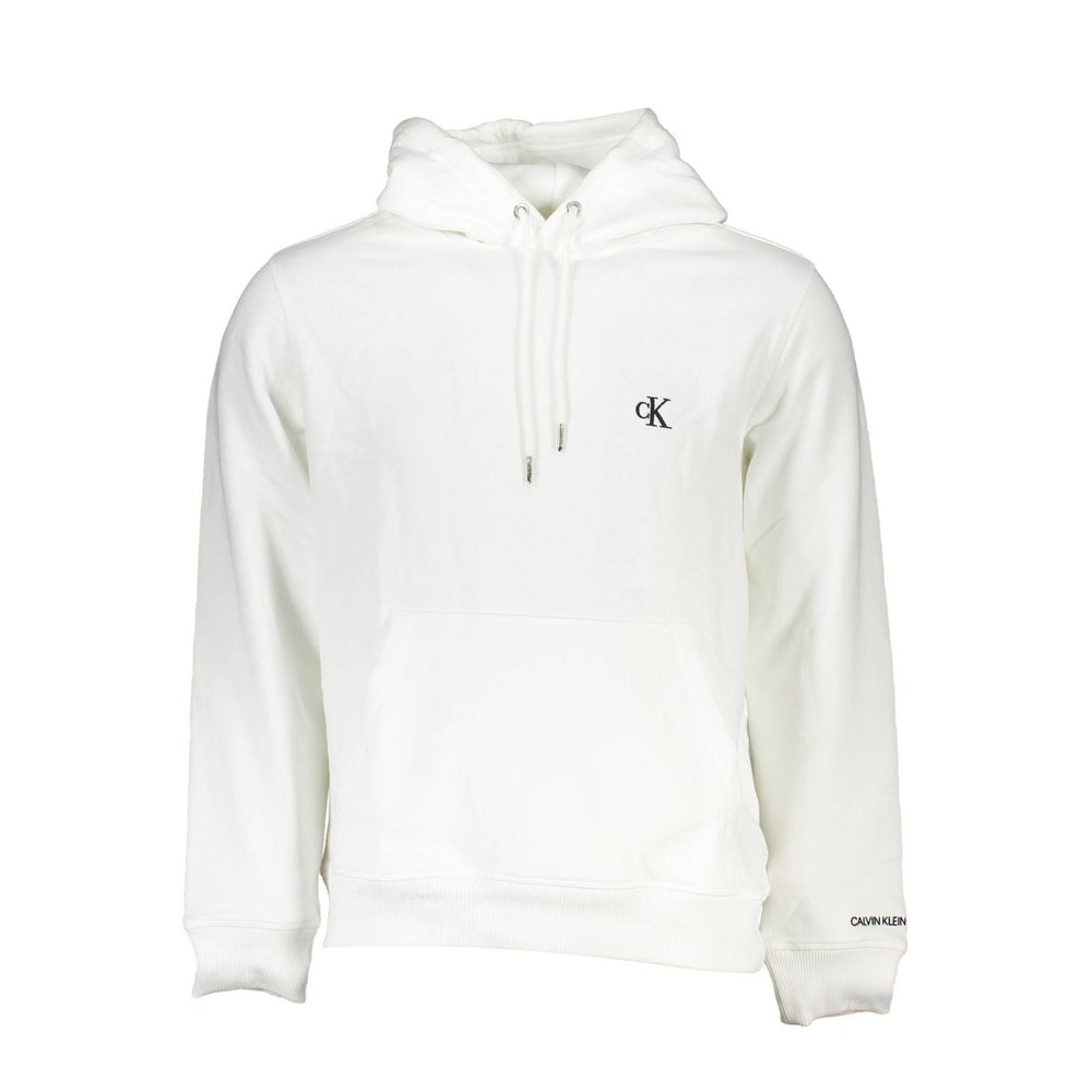 White Cotton Men's Hooded Sweater