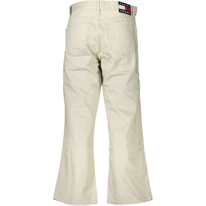 Beige Cotton Women Jeans