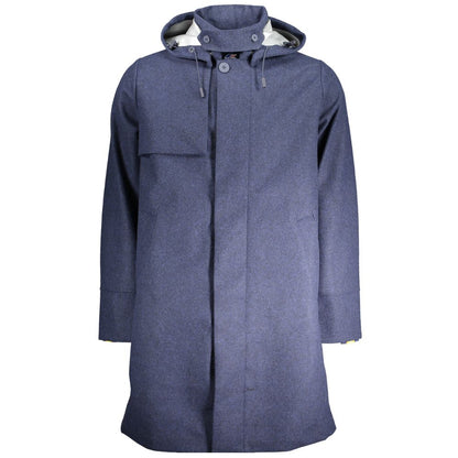 Blue Polyester Jackets & Coat