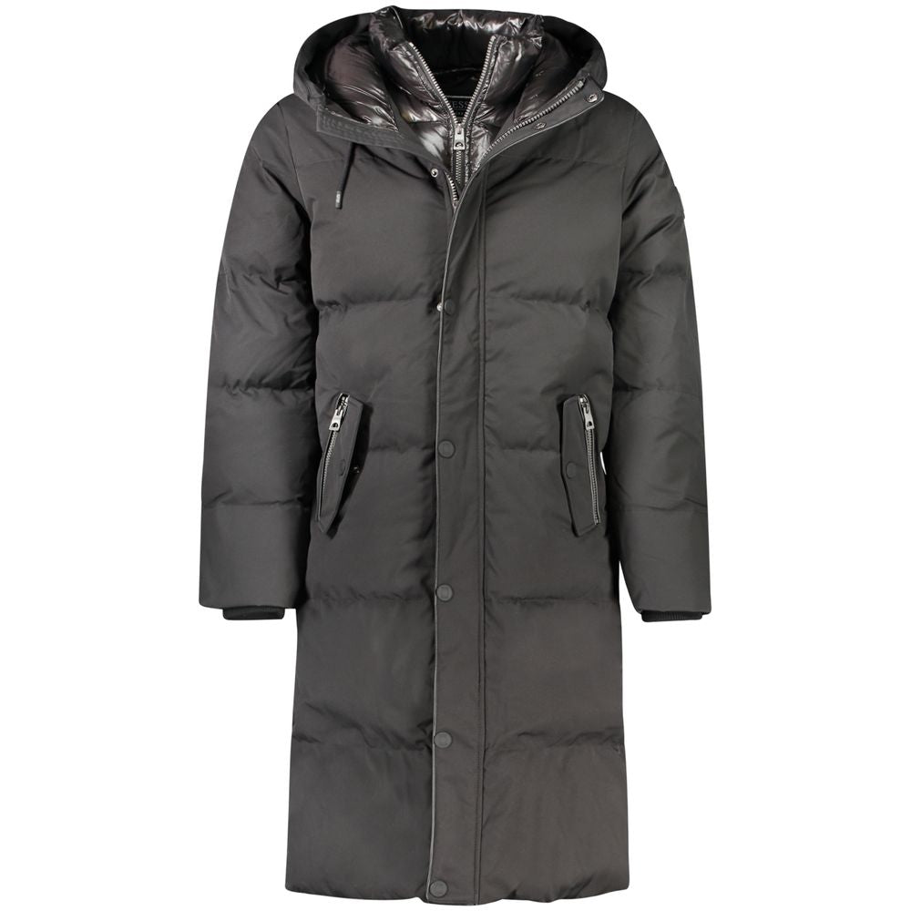 Black Polyester Jackets & Coat