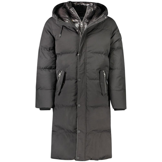 Black Polyester Jackets & Coat