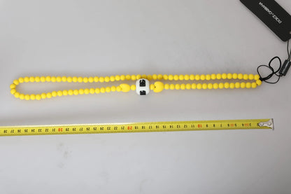 Yellow Beaded Chain DG Logo Charm Accessory Necklace