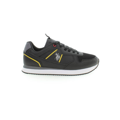 Black Polyurethane Men Sneaker