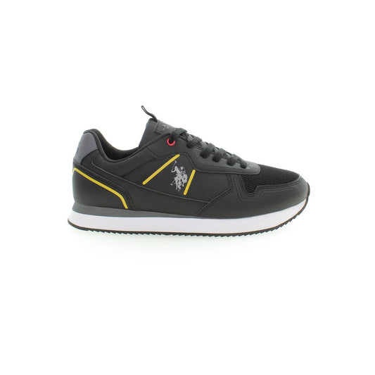 Black Polyurethane Men Sneaker