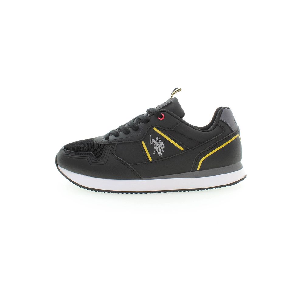 Black Polyurethane Men Sneaker