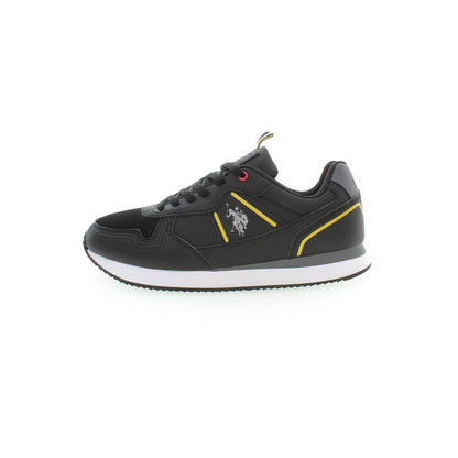 Black Polyurethane Men Sneaker