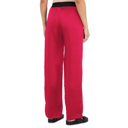 Fuchsia Polyester Women's Pant