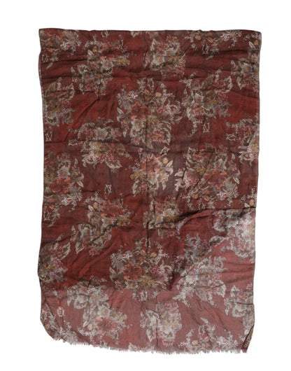 Maroon Floral Neck Warmer Foulard Scarf