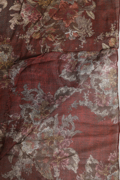 Maroon Floral Neck Warmer Foulard Scarf