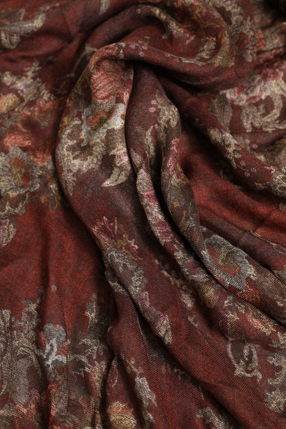 Maroon Floral Neck Warmer Foulard Scarf
