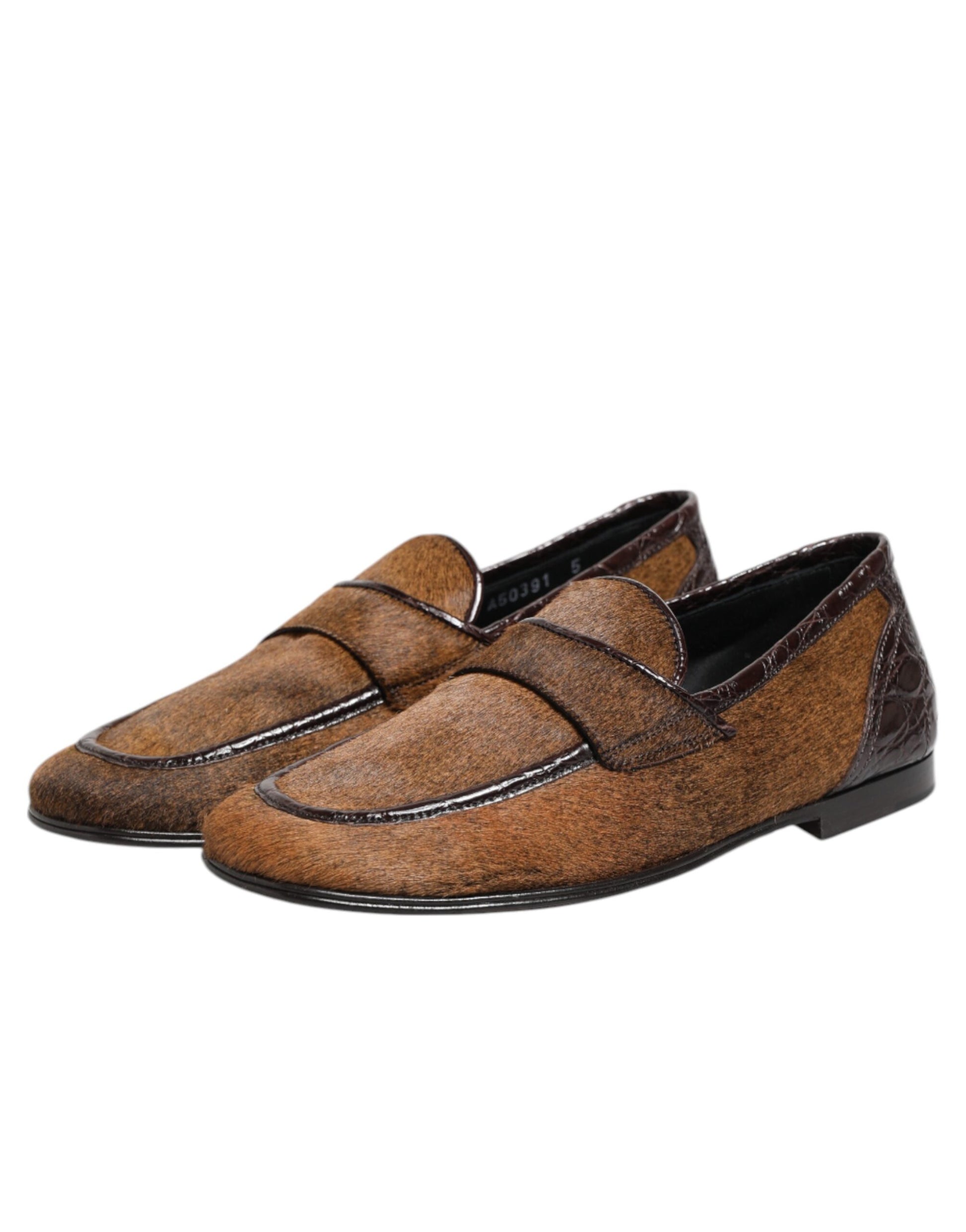 Brown Loafers Leather Slip On Men Dress Shoes