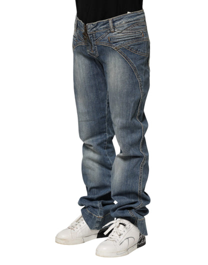 Blue Washed Straight Fit Men Denim Jeans
