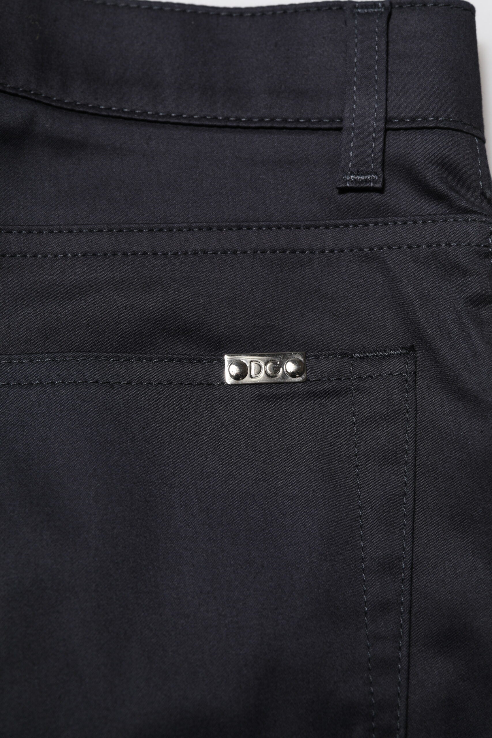 Black Cotton Skinny Mid Waist Pants