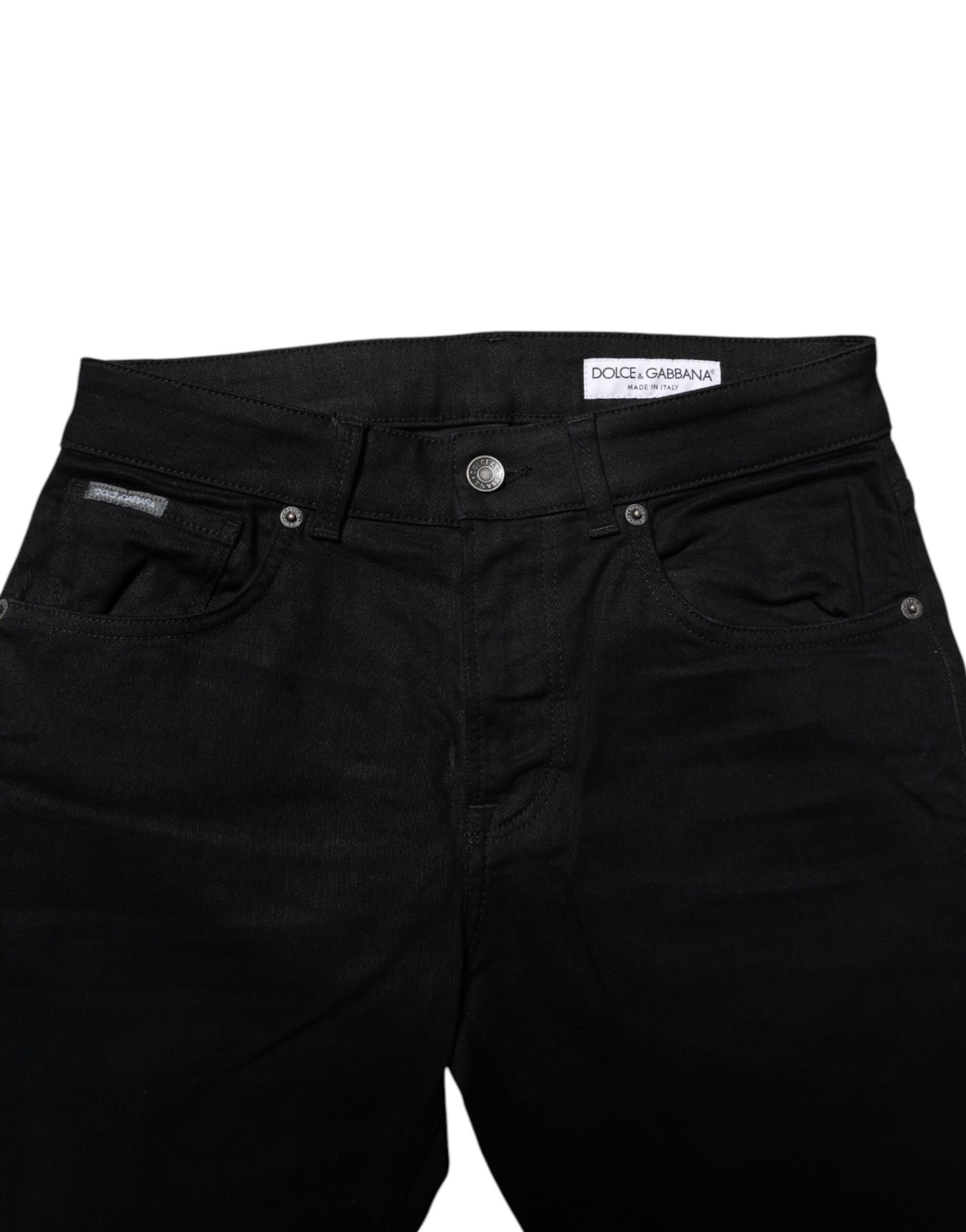 Black Cotton Skinny Denim Jeans