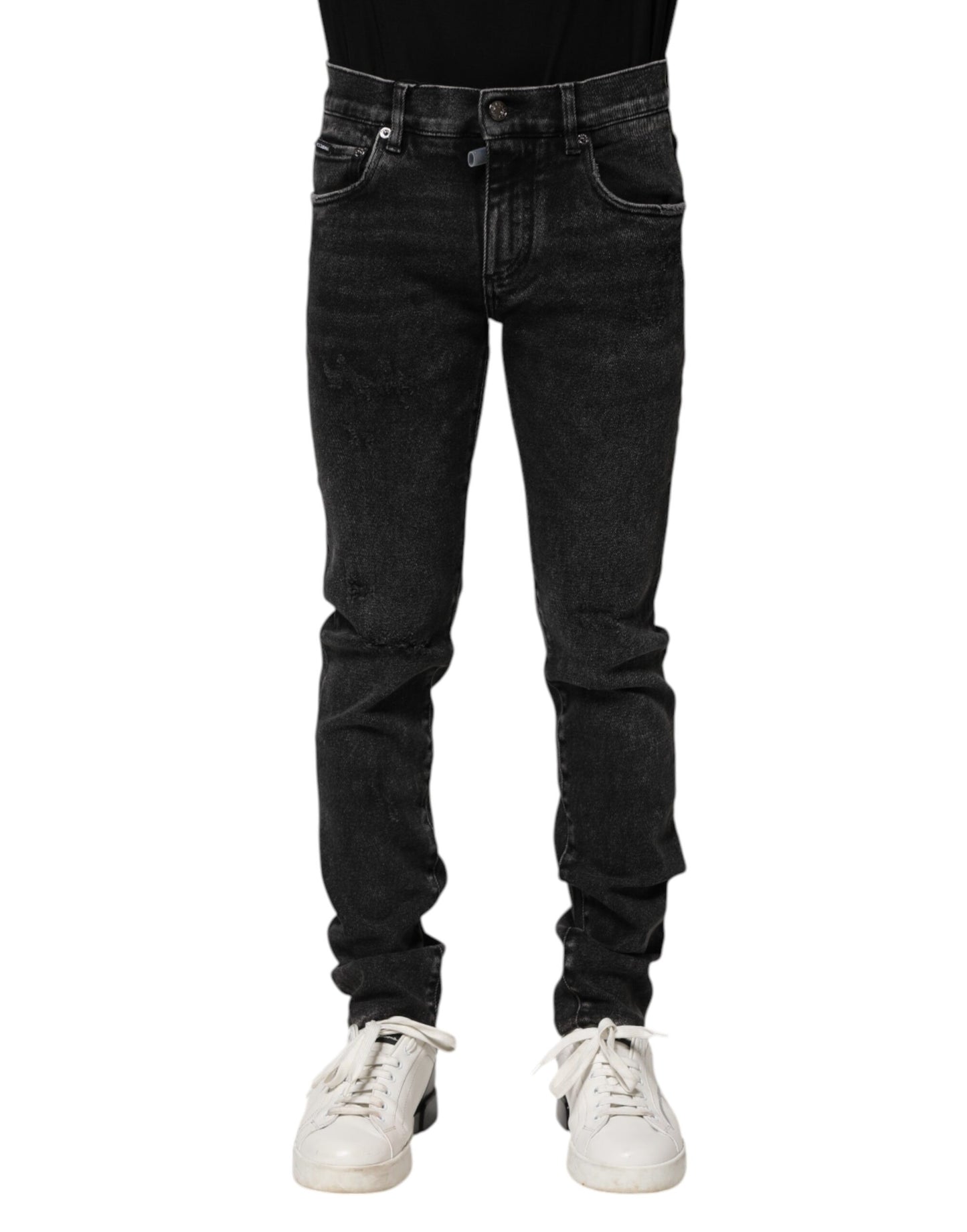 Black Cotton Skinny Men Denim Jeans