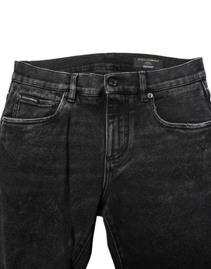 Black Cotton Skinny Men Denim Jeans