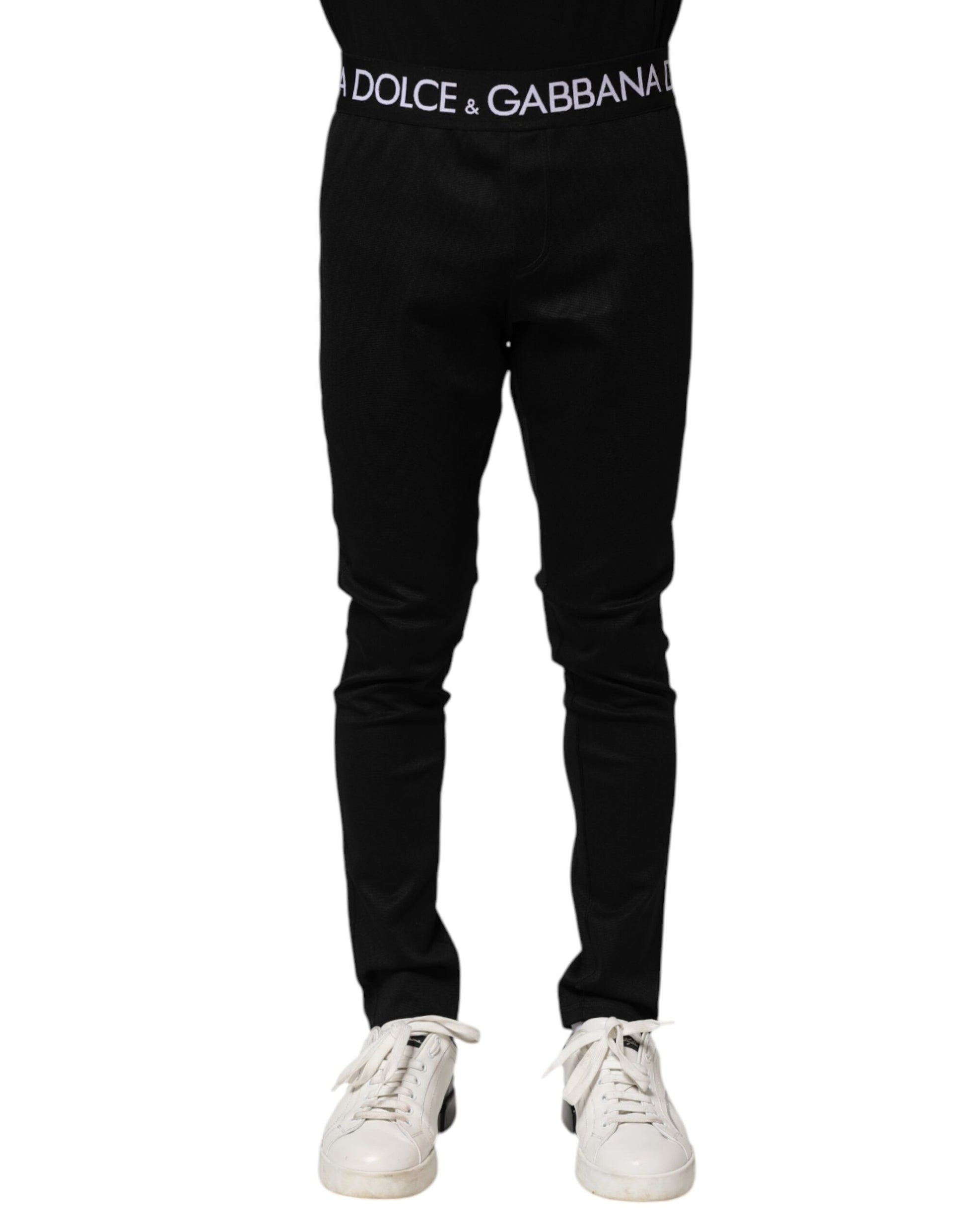 Black Nylon Skinny Men Jogger Pants