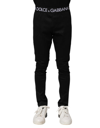 Black Nylon Skinny Men Jogger Pants