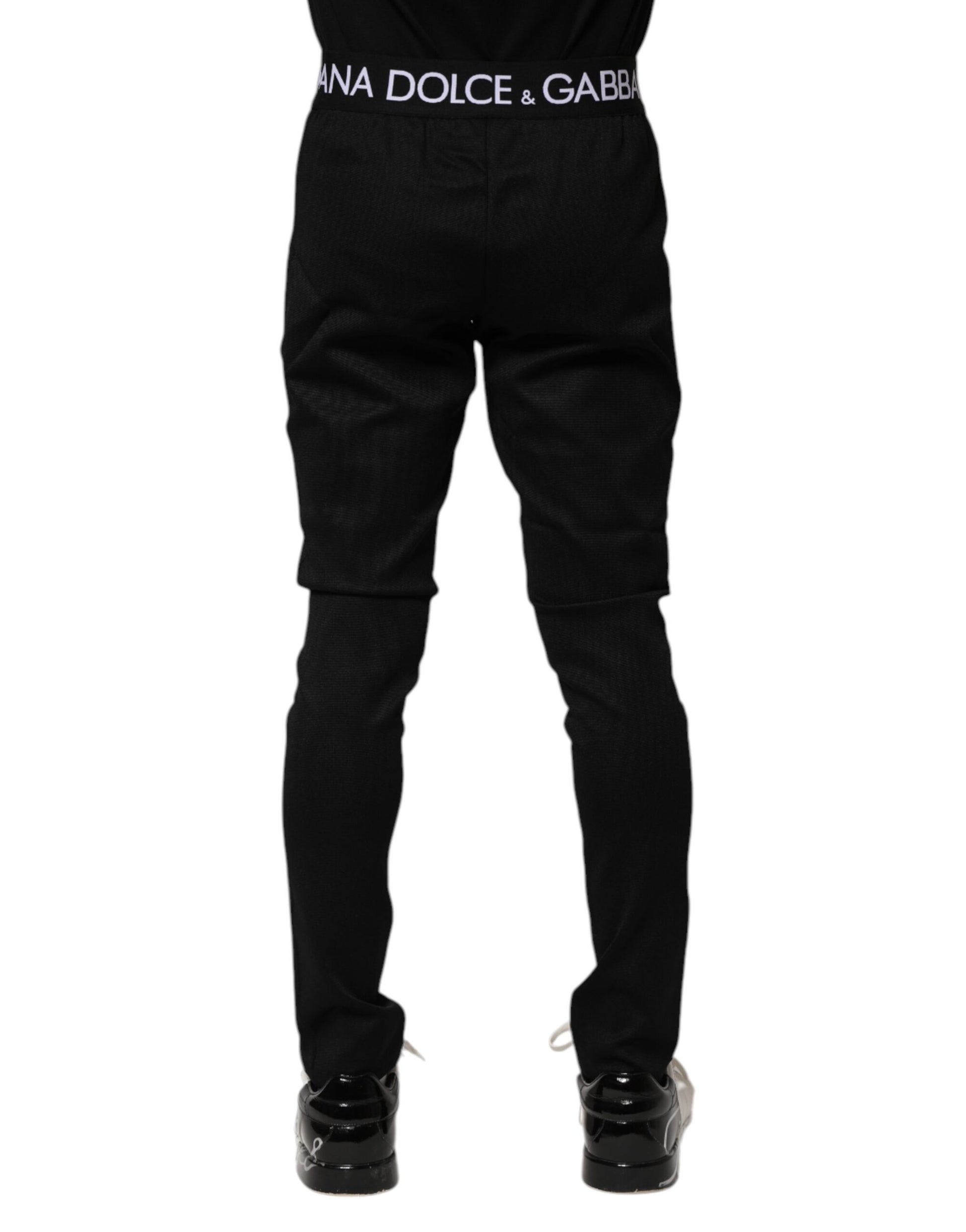 Black Nylon Skinny Men Jogger Pants