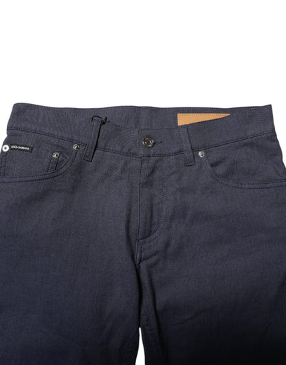 Dark Blue Cotton Skinny Denim Jeans