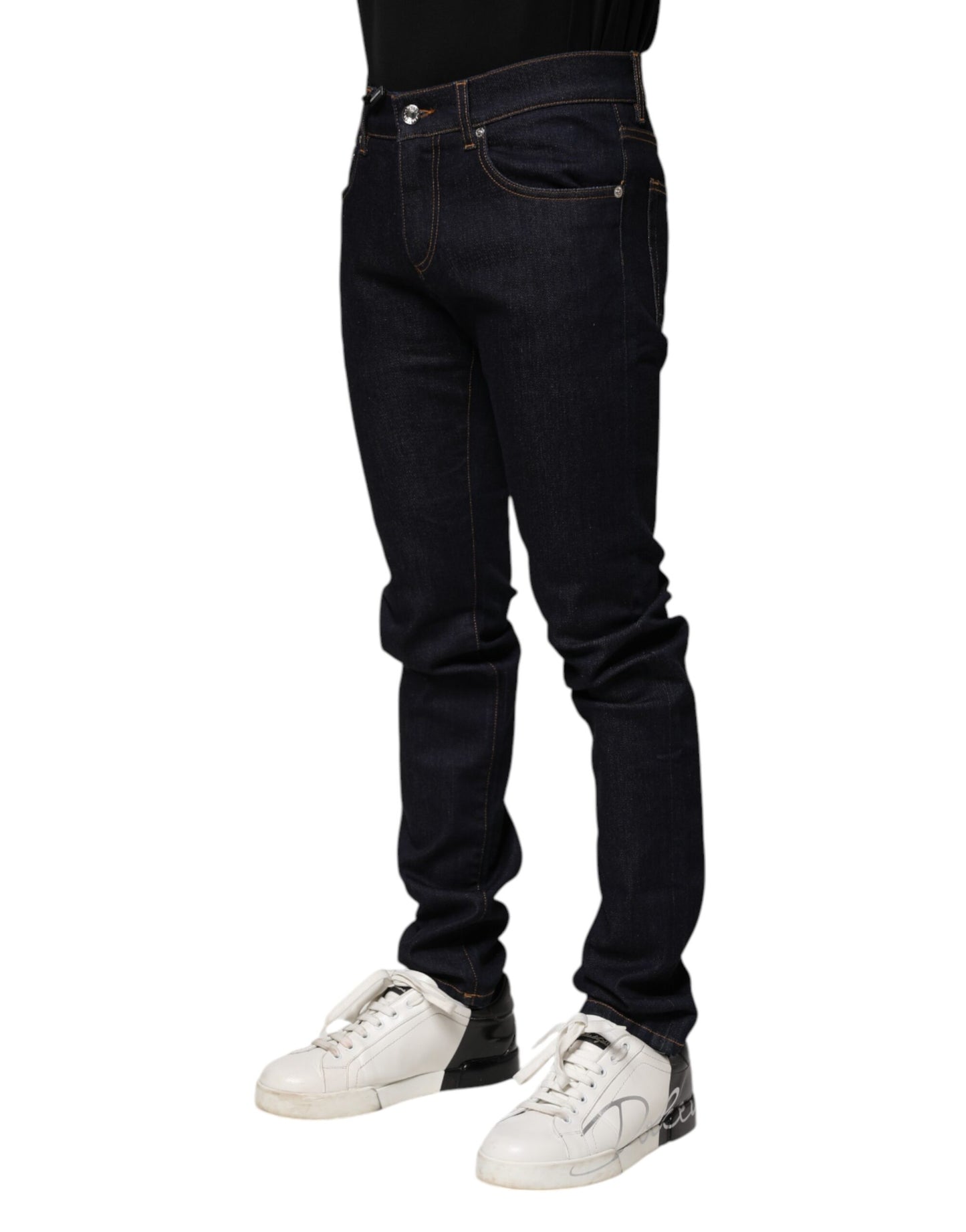 Black Cotton Skinny Men Denim Jeans