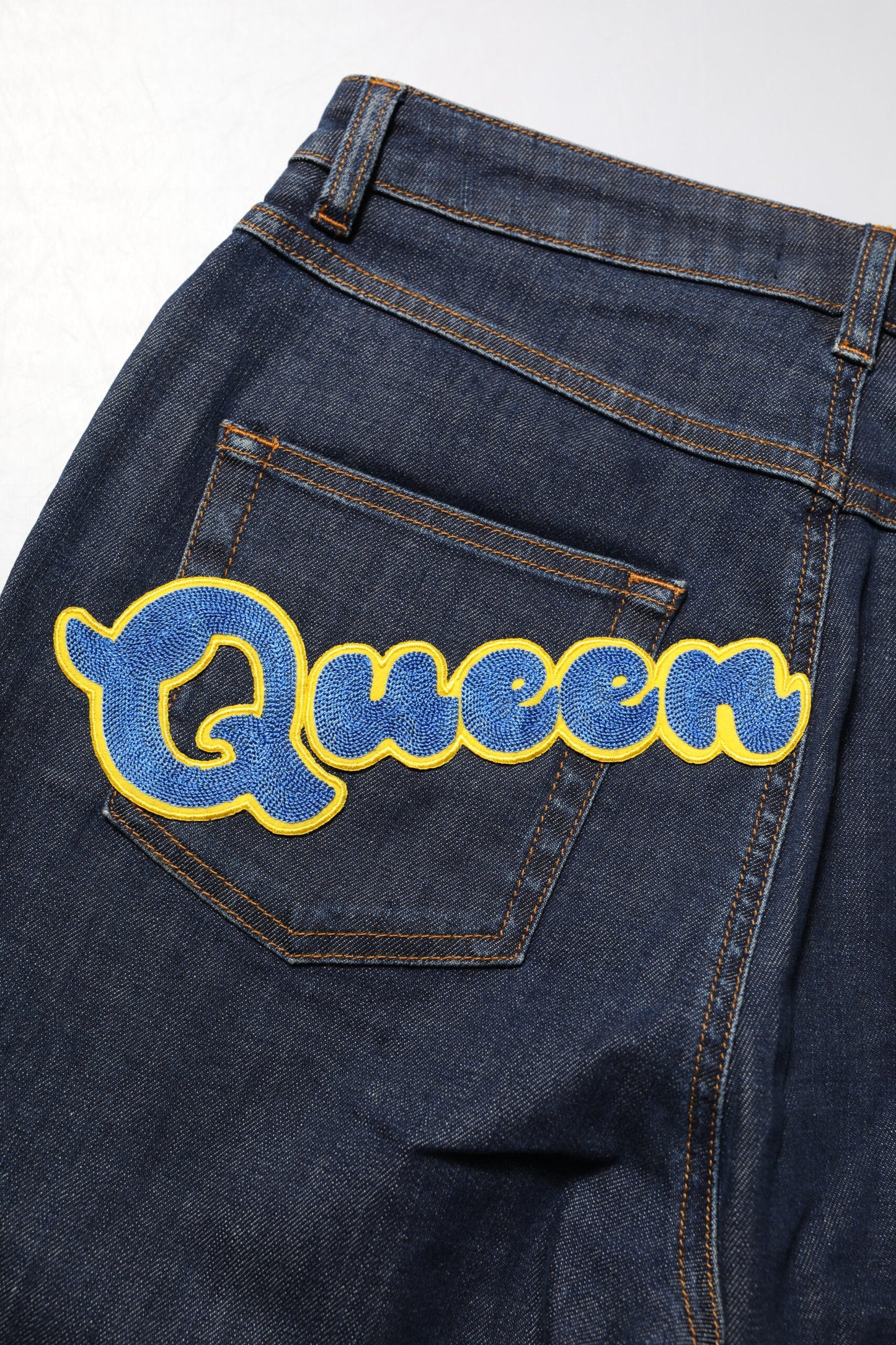 Blue Queen Patch AUDREY Mid Waist Denim Jeans