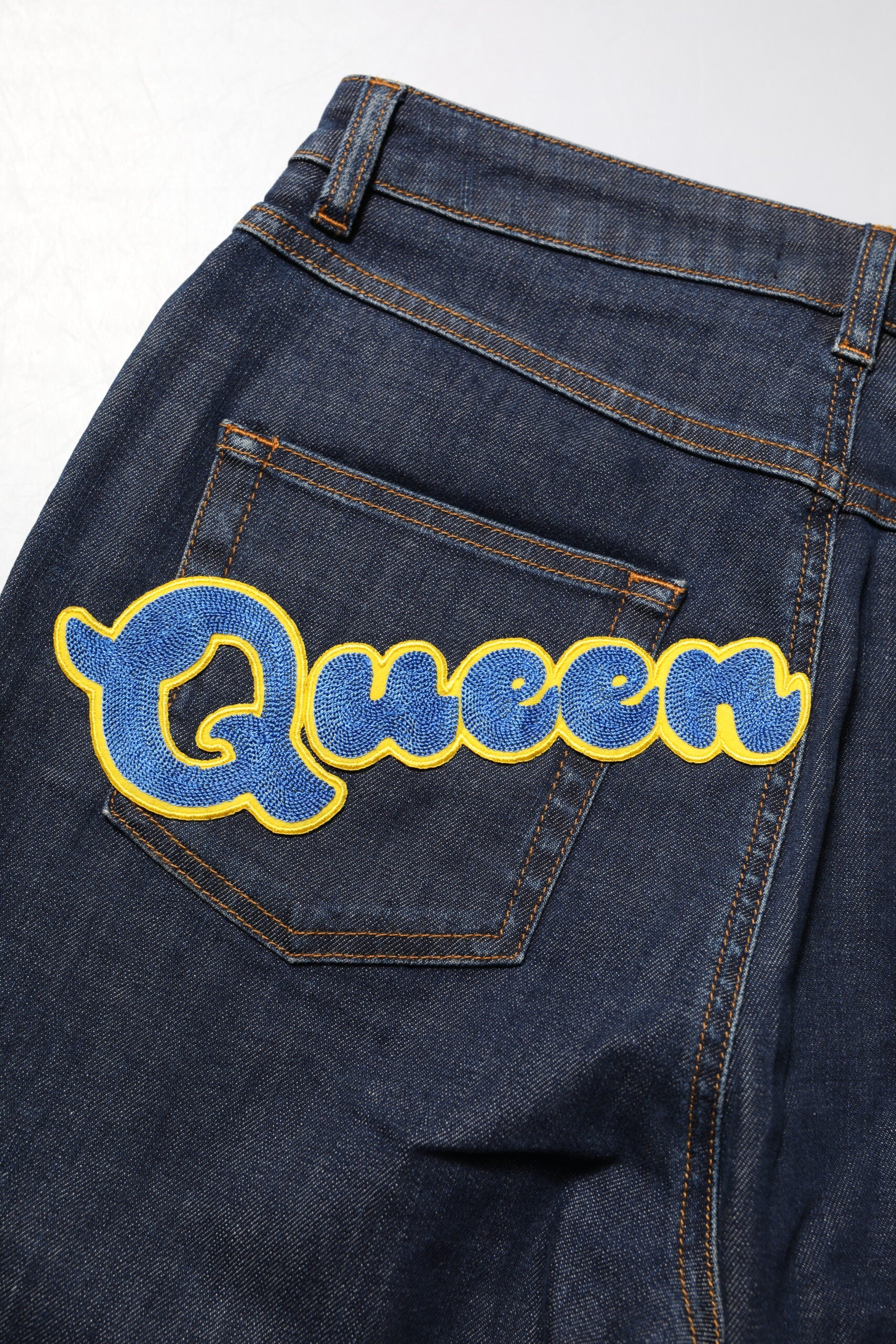 Blue Queen Patch AUDREY Mid Waist Denim Jeans