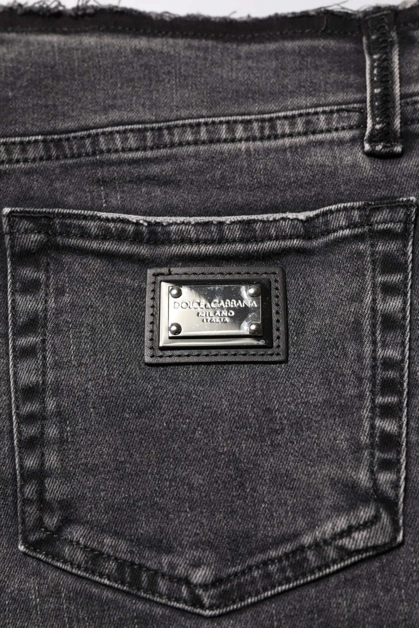 Gray Skinny Cotton Mid Waisted Denim Jeans