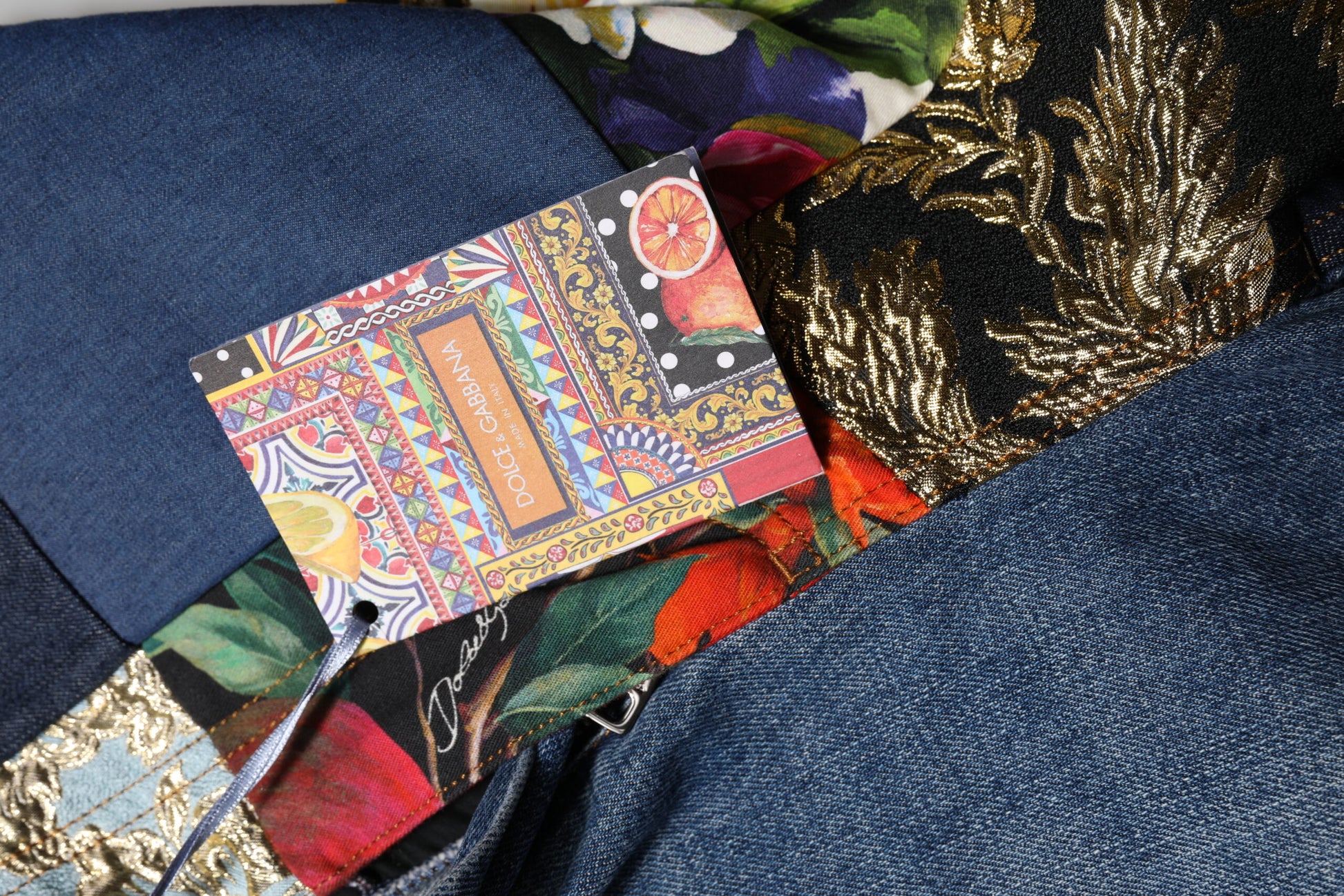 Blue AMBER Patchwork High Waist Denim Jeans