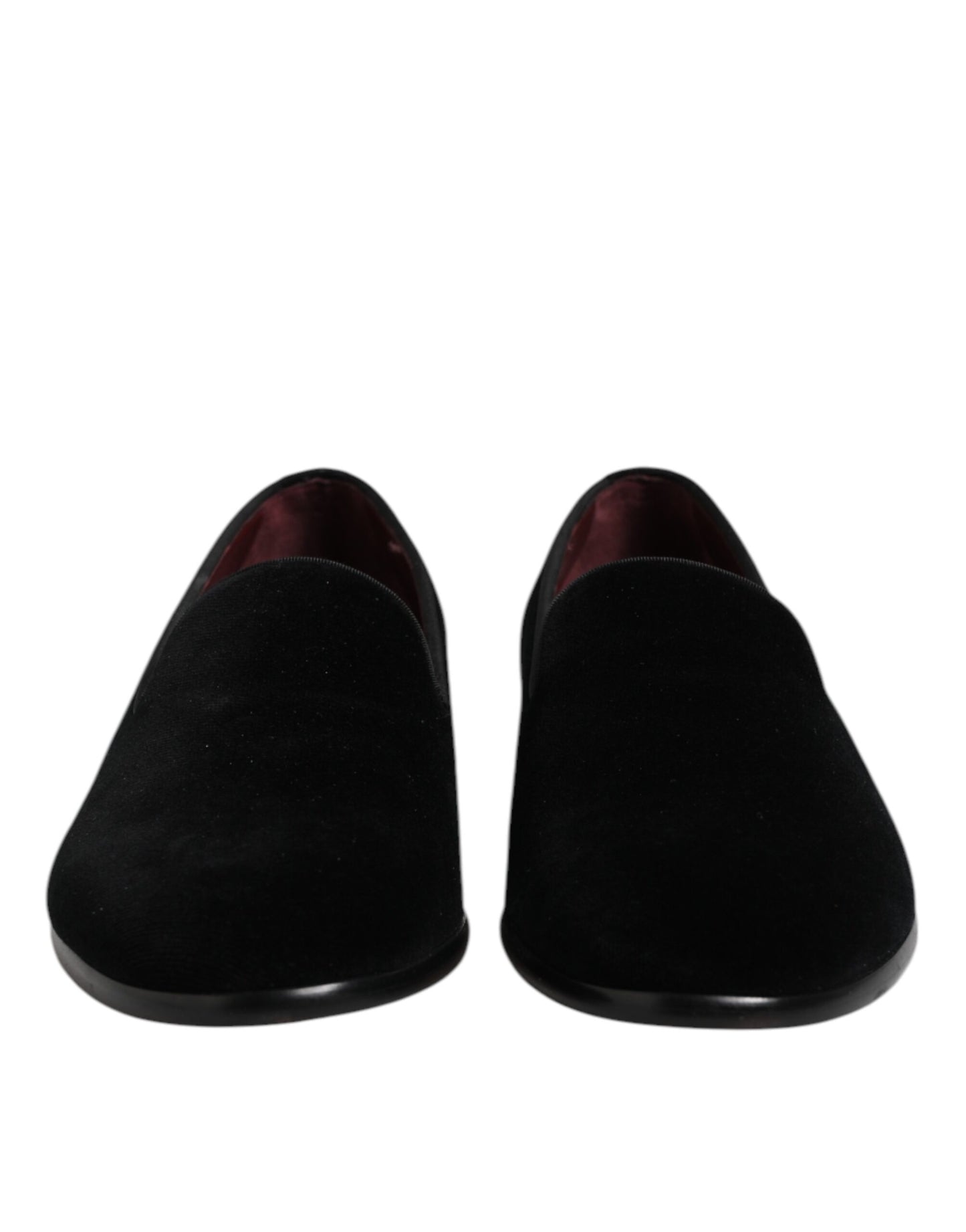 Black Velvet Slip On Loafers Formal Shoes