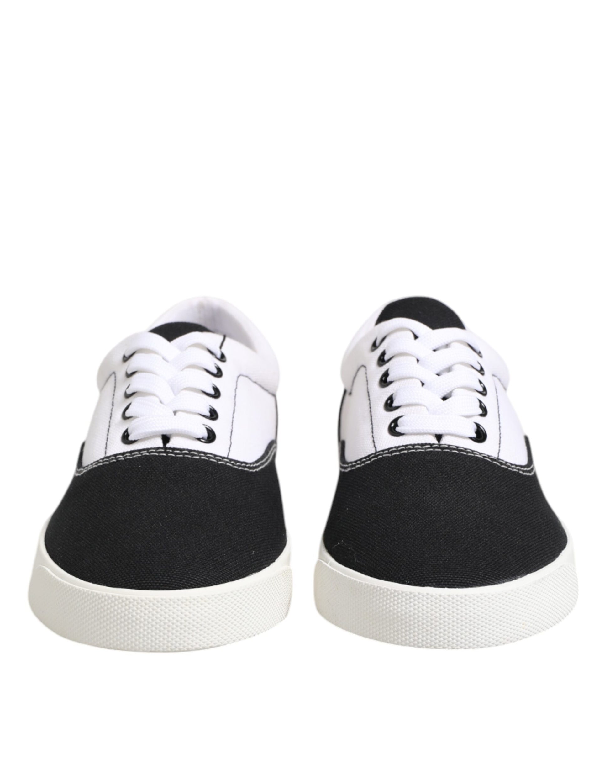 Black Cotton Canvas Lace Up Men Sneakers Shoes