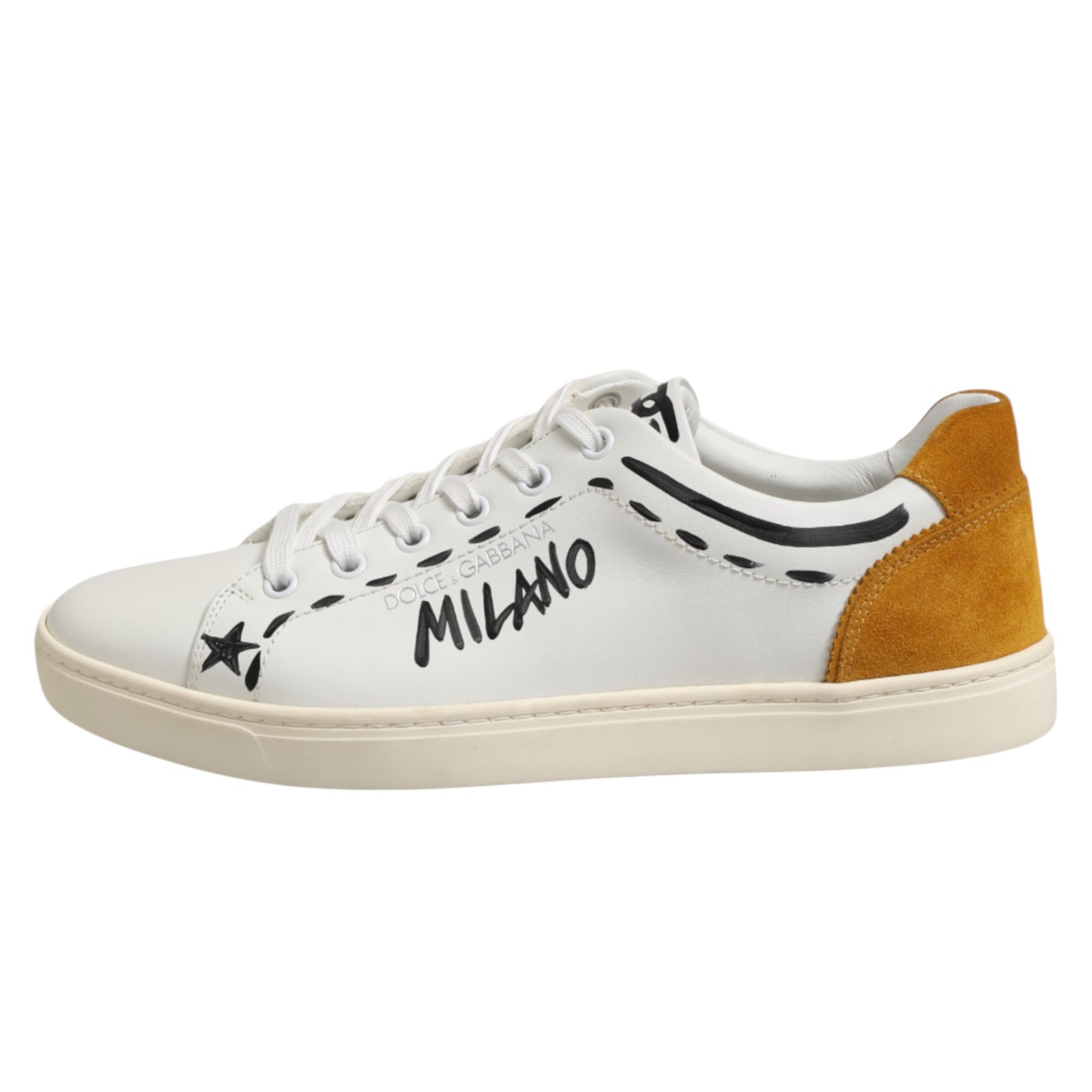 White Leather MILANO Low Top Sneakers Shoes