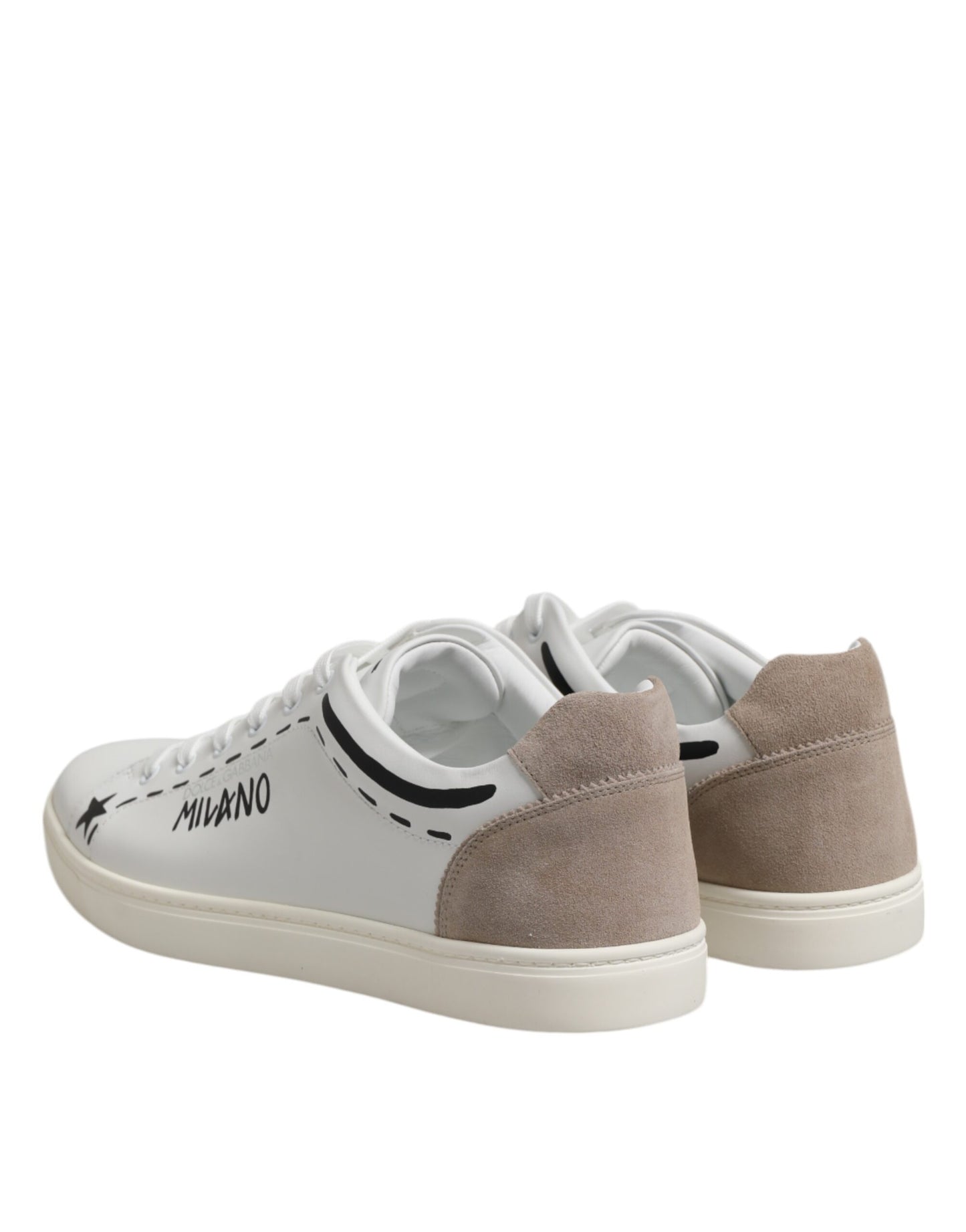 White Leather MILANO Low Top Sneakers Shoes