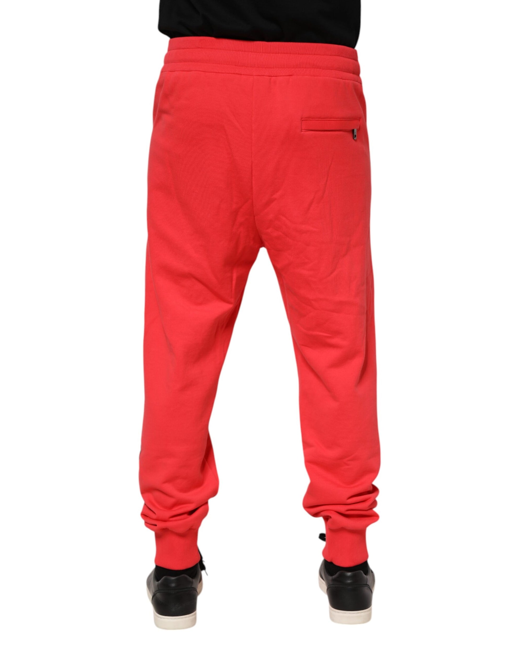 Red Cotton Men Jogger Sweatpants Pants