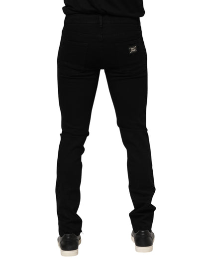 Dark Blue Cotton Logo Plaque GOLD Denim Jeans