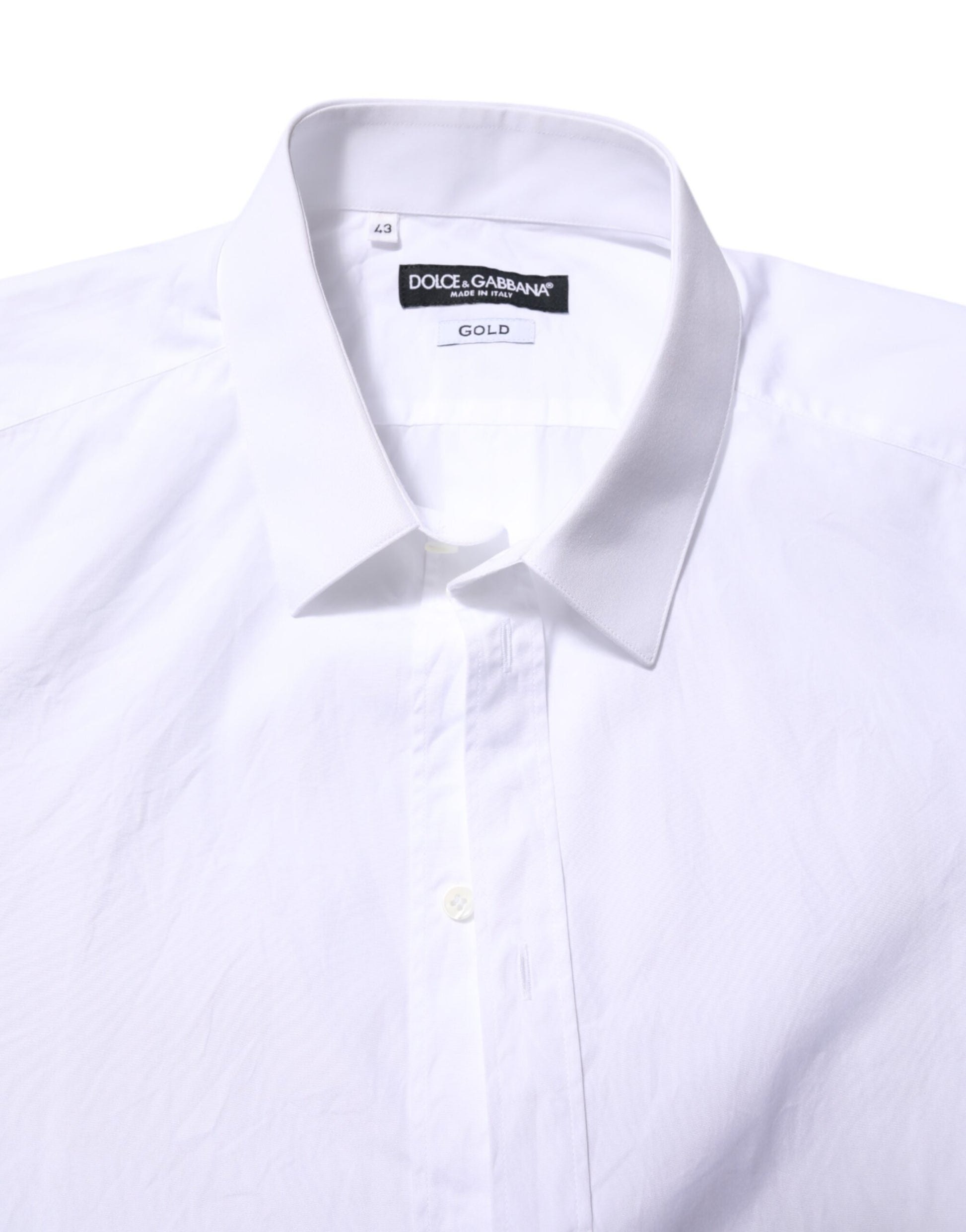 White Cotton GOLD Long Sleeves Formal Shirt
