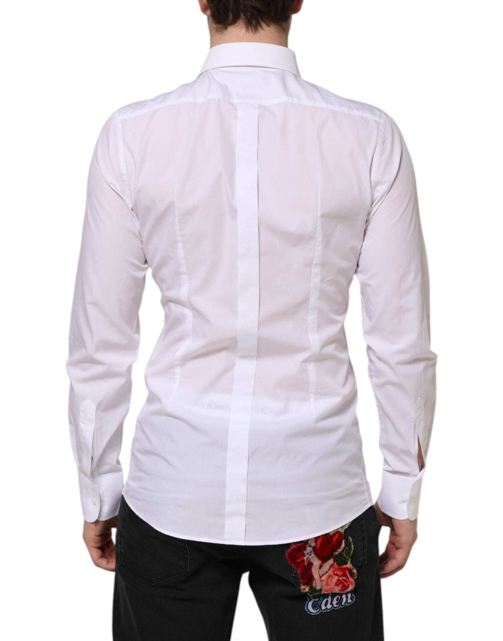 White Cotton GOLD Bib Poplin Formal Shirt