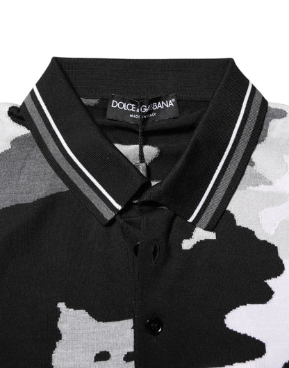 Multicolor Camouflage Collared Polo T-shirt