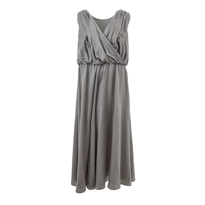 Gray Silk Casual Dress
