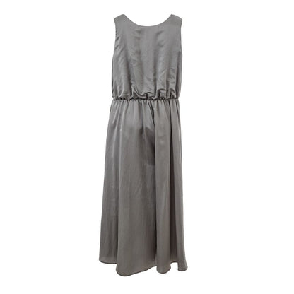 Gray Silk Casual Dress