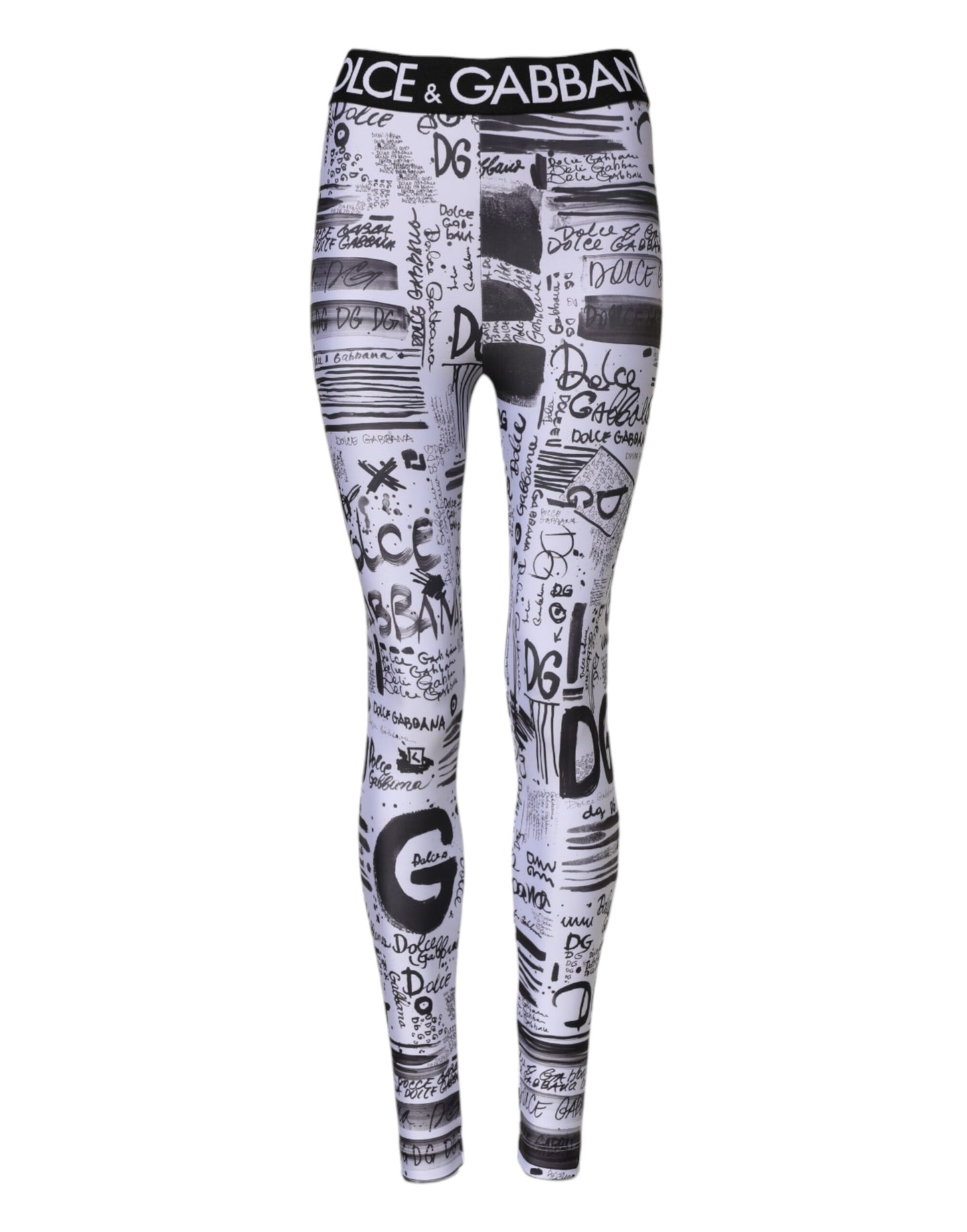 White Graphic HighWaist Skinny Leggings Pants