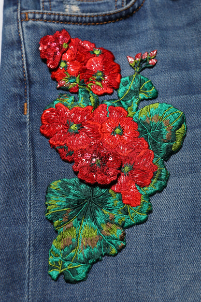 Blue Cotton Low Waist Skinny Denim Jeans