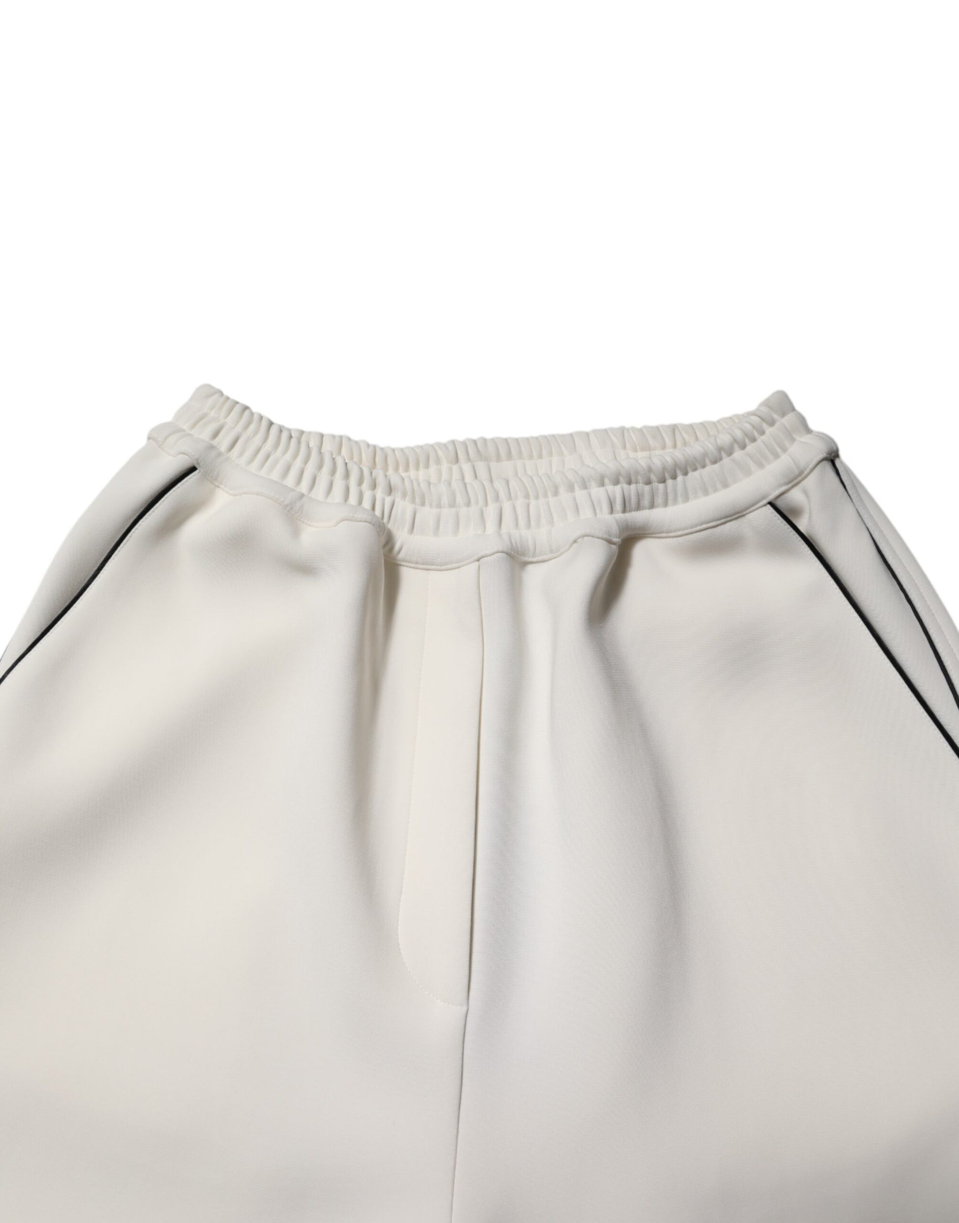 White Viscose Wide Leg Pull On Pants