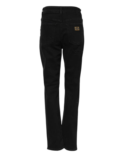Black Boyfriend Cotton Flared Denim Jeans