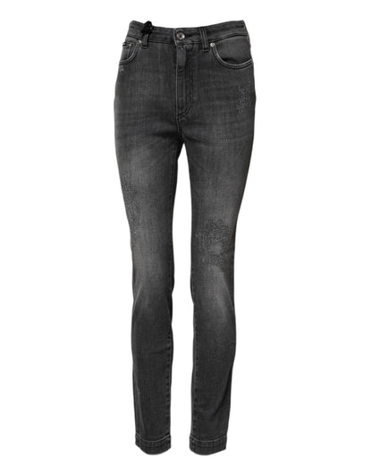 Dark Gray AUDREY Cotton Skinny Denim Jeans