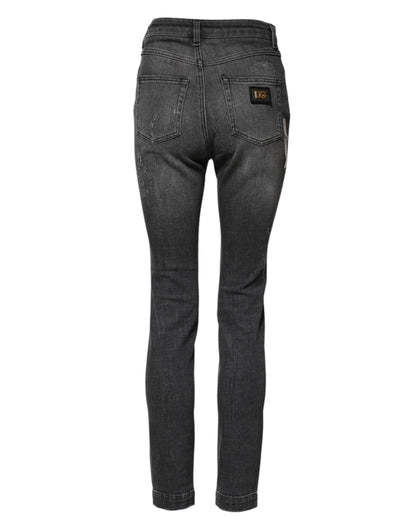 Dark Gray AUDREY Cotton Skinny Denim Jeans