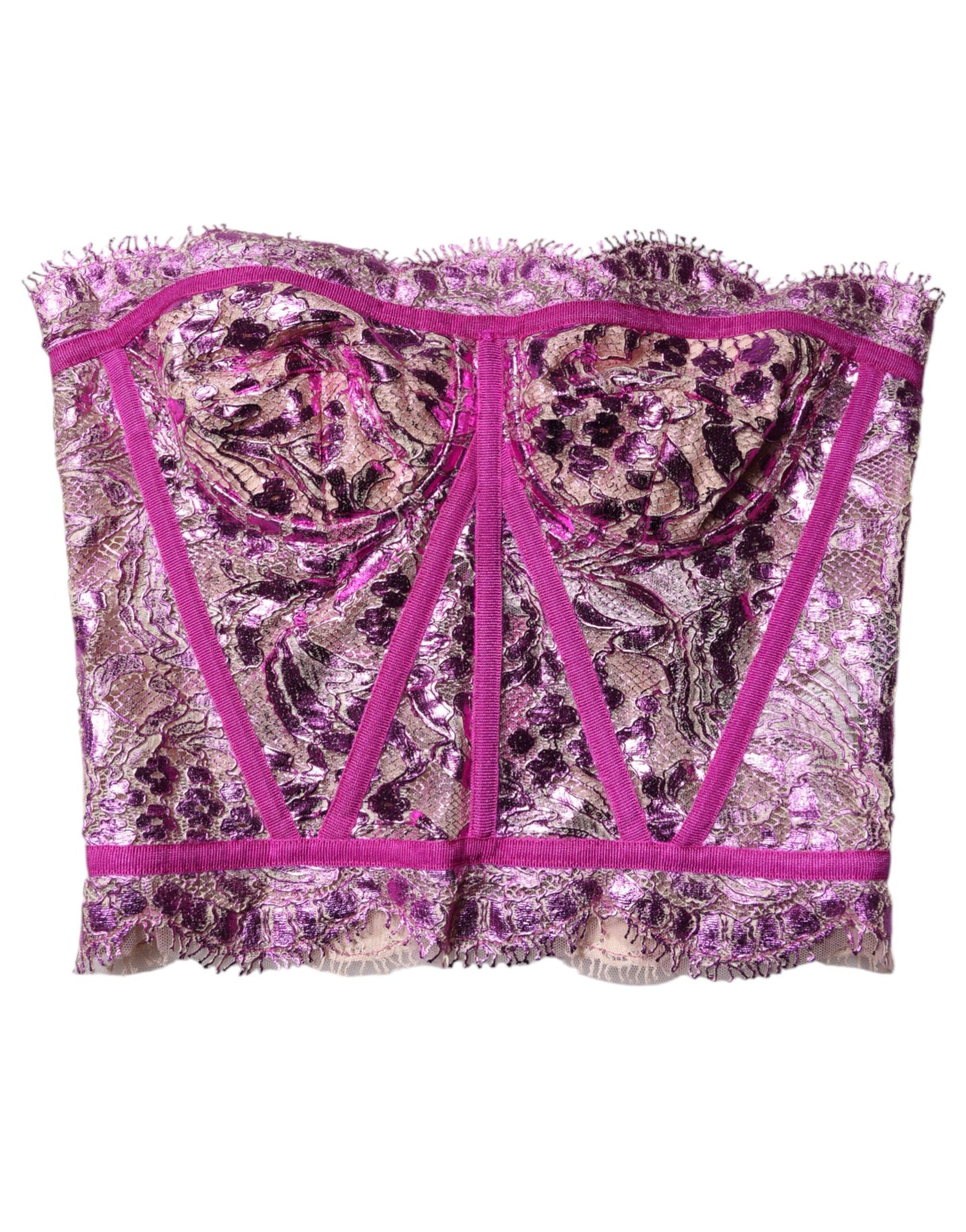 Pink Bustier Sleeveless Corset Blouse Top