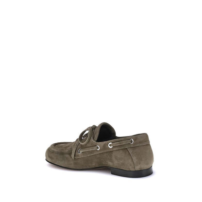 Beige Goatskin Slip-On Loafers